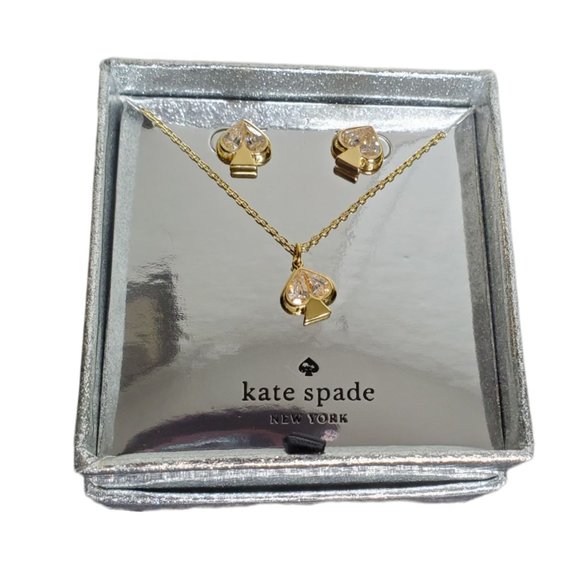 🎁 SOLD 🎁 Kate Spade Everyday Spade Stone Studs and Pendant Set - Picture 3 of 6